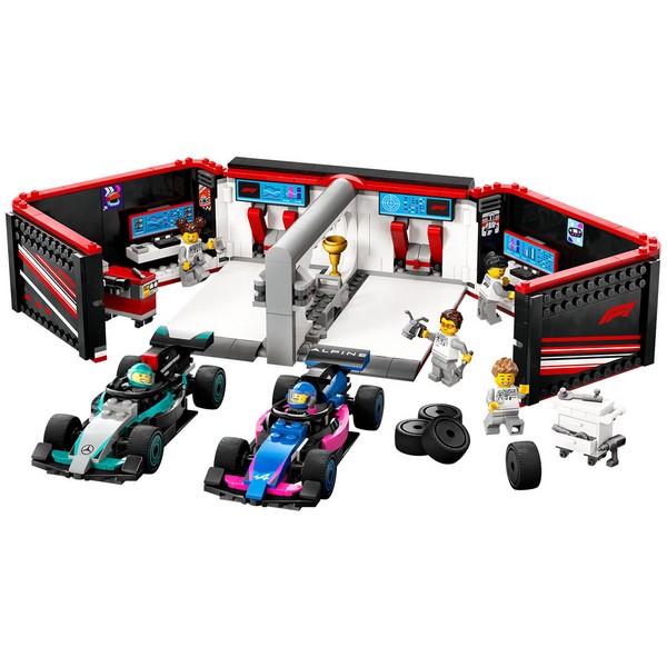 LEGO City - Гараж от F1 с коли Mercedes-AMG и Alpine, 678 елемента
