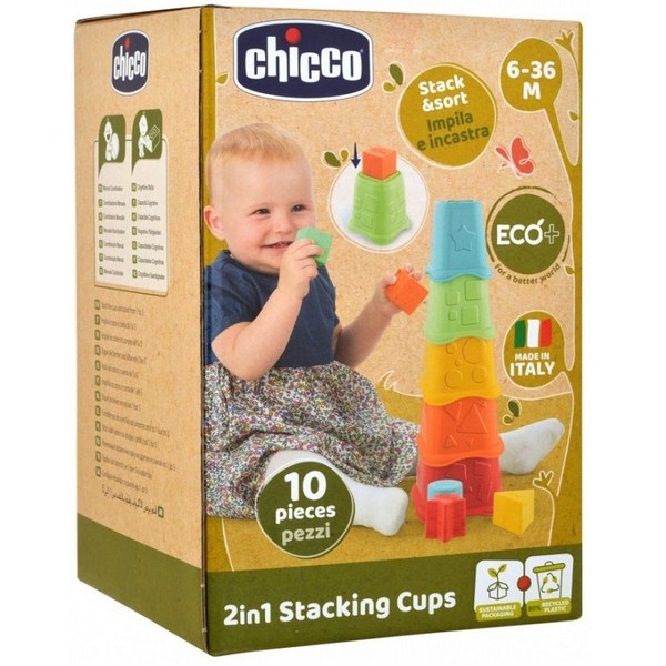 Chicco Кула с чаши - Детска играчка 2 в 1, 10 части Продукт Chicco Кула с чаши - Детска играчка 2 в 1, 10 части - 0 - BG Hlapeta