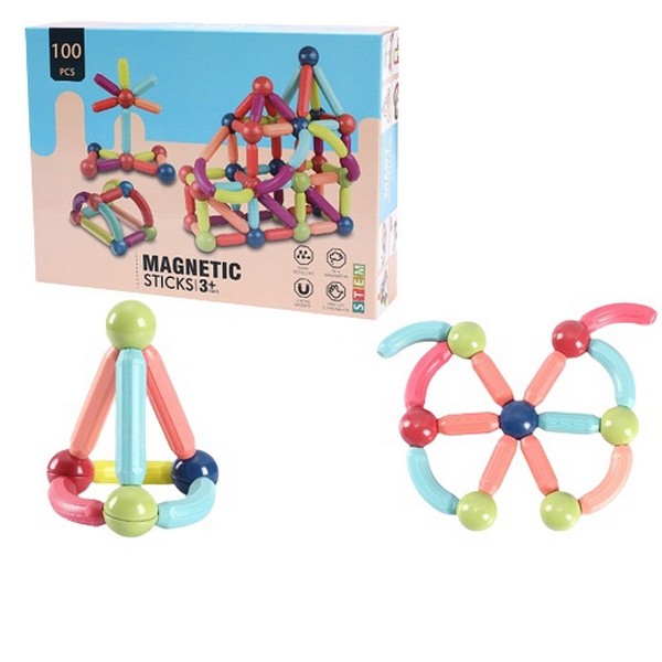 Продукт AcoolToy - Магнитен конструктор с топчета и пръчки, 100 части - 0 - BG Hlapeta
