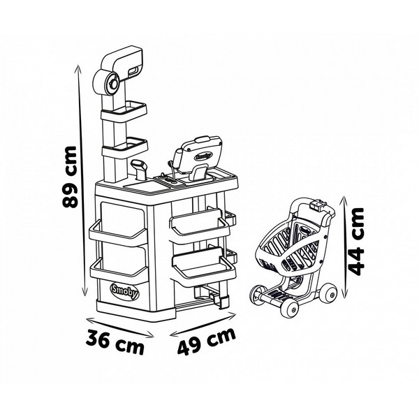 Продукт Smoby - Супермаркет с аксесоари и количка за пазаруване - 0 - BG Hlapeta