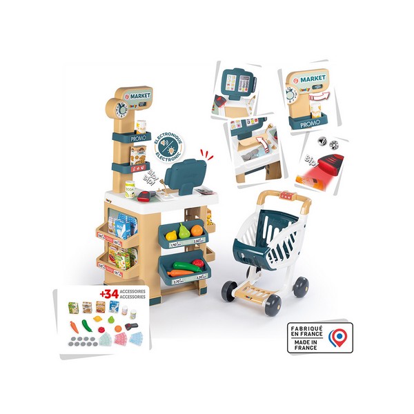 Продукт Smoby - Супермаркет с аксесоари и количка за пазаруване - 0 - BG Hlapeta
