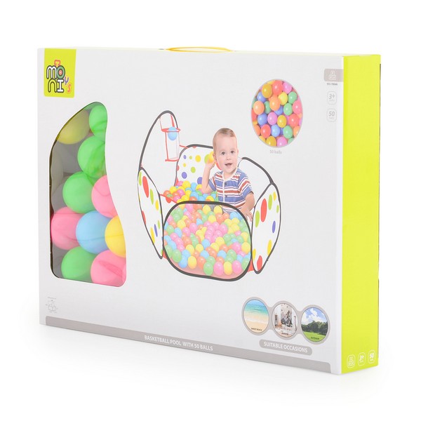 Продукт Moni toys - Тента с баскетболен кош и 50 топки - 0 - BG Hlapeta