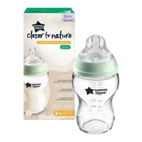 Tommee Tippee - Стъклено шише за хранене EASI VENT 250 мл 0м+ (1бр./оп)