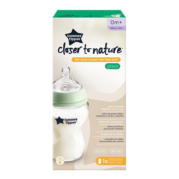 Продукт Tommee Tippee - Стъклено шише за хранене EASI VENT 250 мл 0м+ (1бр./оп) - 0 - BG Hlapeta