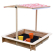 GINGER HOME - Детски Пясъчник с Регулируем Покрив с UV Защита, 117x117x113 см, Дървен – Идеален за Игра на Открито 1