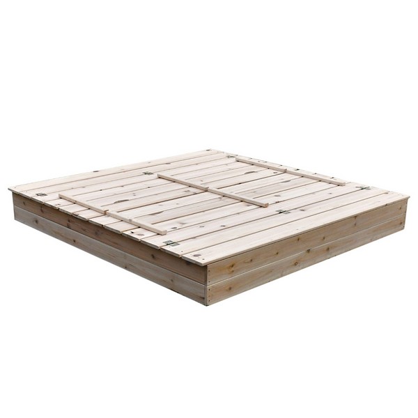 Продукт GINGER HOME - Голям Детски Пясъчник с Пейки и Сгъваем Капак 157x157x21см, Дървен - 0 - BG Hlapeta