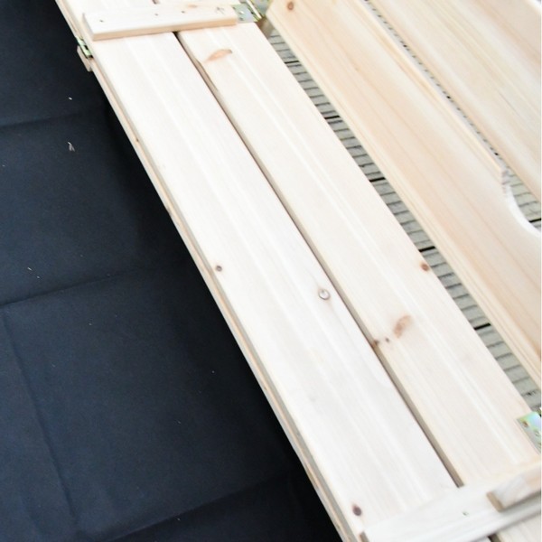 Продукт GINGER HOME - Голям Детски Пясъчник с Пейки и Сгъваем Капак 157x157x21см, Дървен - 0 - BG Hlapeta