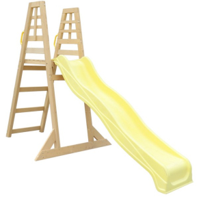 GINGER HOME - Детска Дървена Катерушка с Пързалка 2.2 м, За Игра на Двора