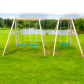 GINGER HOME - Детска Дървена Люлка, 156x200x201 см, Безопасна Игра на Открито Продукт GINGER HOME - Детска Дървена Люлка, 156x200x201 см, Безопасна Игра на Открито - 2 - BG Hlapeta