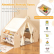 GINGER HOME - Детска Дървена Къща за Игра 6 в 1 – Стол, Маса, Черна Дъска, Органайзер, Тента и Мека Подложка 5