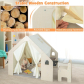 GINGER HOME - Детска Дървена Къща за Игра 6 в 1 – Стол, Маса, Черна Дъска, Органайзер, Тента и Мека Подложка Продукт GINGER HOME - Детска Дървена Къща за Игра 6 в 1 – Стол, Маса, Черна Дъска, Органайзер, Тента и Мека Подложка - 9 - BG Hlapeta