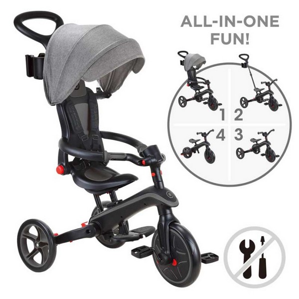 Продукт GLOBBER EXPLORER TRIKE FOLDABLE - Сгъваема детска триколка 4 в 1 - 0 - BG Hlapeta