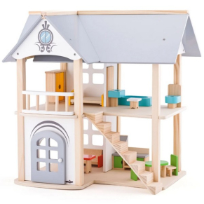Woodyland Изабел - Дървена къща за кукли, с обзавеждане