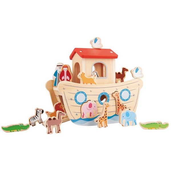 Lelin Toys Корабът на Ной - Дървена играчка-сортер