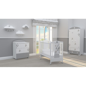Bambino casa Fiori grigio - Kомплект 3ч. креватче + скрин + гардероб