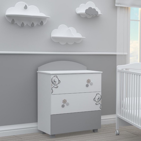 Продукт Bambino casa Fiori grigio - Kомплект 3ч. креватче + скрин + гардероб - 0 - BG Hlapeta