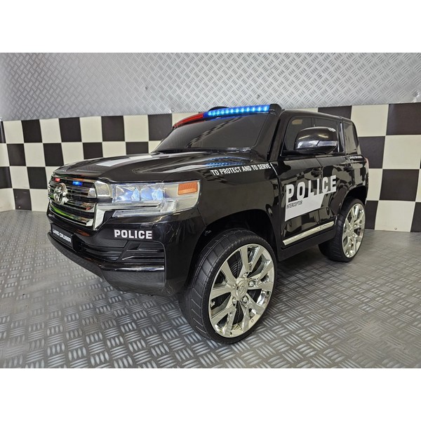 Продукт Акумулаторен джип Toyota Land Cruiser Police 12V, с меки гуми и кожена седалка - 0 - BG Hlapeta