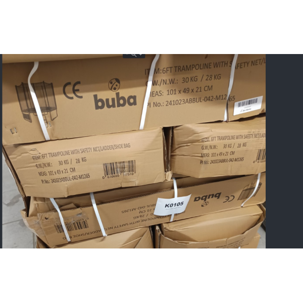 Продукт Buba 183см (6ft) - Батут с външна мрежа + стълба + джоб за обувки с нарушена опаковка - 0 - BG Hlapeta
