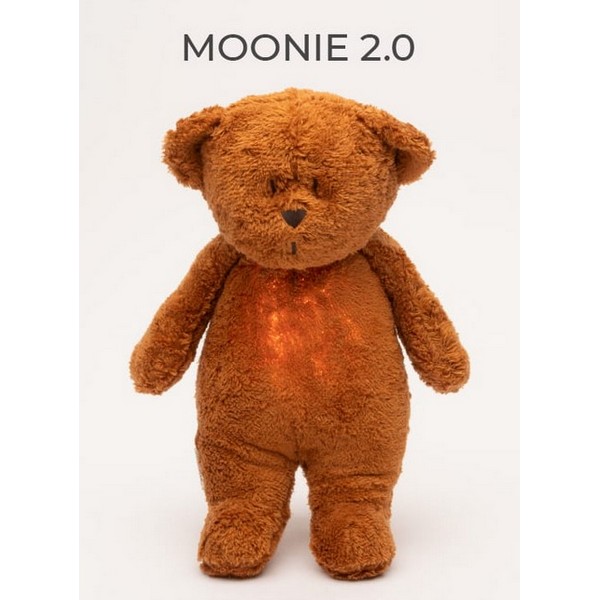 Продукт MOONIE ORGANIC 2.0 МЕЧО - Приятелче за спокоен сън от органичен памук с нощна лампа и успокояващи звуци - 0 - BG Hlapeta