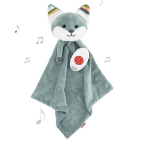 ZAZU - Плюшено одеялце за гушкане с държач за залъгалка, бял шум и музика, със сензор за плач