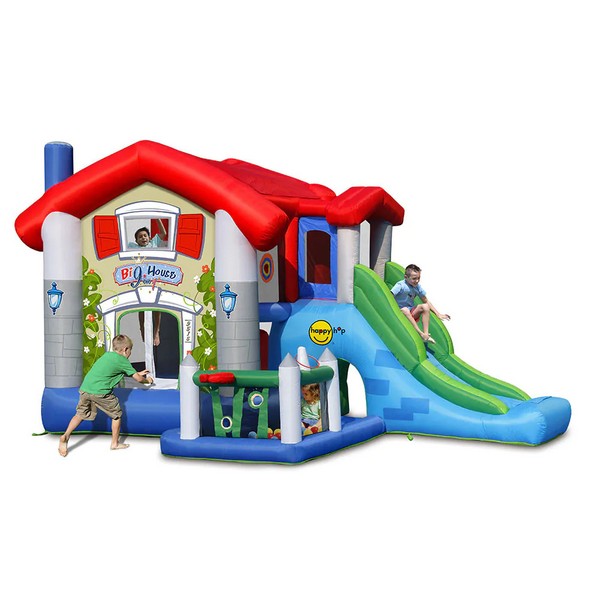 HAPPY HOP - Игрален център къща с пързалка и топки 455x330x265