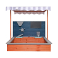 GINGER HOME - Детски Дървен Пясъчник с Регулируем Покрив, Аксесоари за Игра 120x120x120 см Продукт GINGER HOME - Детски Дървен Пясъчник с Регулируем Покрив, Аксесоари за Игра 120x120x120 см - 13 - BG Hlapeta