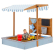 GINGER HOME - Детски Дървен Пясъчник с Регулируем Покрив, Аксесоари за Игра 120x120x120 см
