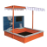 GINGER HOME - Детски Дървен Пясъчник с Регулируем Покрив, Аксесоари за Игра 120x120x120 см