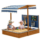GINGER HOME - Детски Дървен Пясъчник с Регулируем Покрив, Аксесоари за Игра 120x120x120 см Продукт GINGER HOME - Детски Дървен Пясъчник с Регулируем Покрив, Аксесоари за Игра 120x120x120 см - 7 - BG Hlapeta