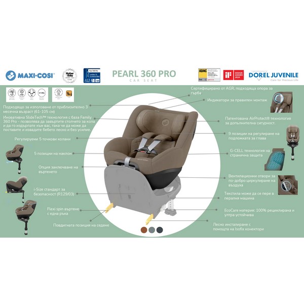 Продукт MAXI-COSI PEARL PRO 360 - Стол за кола I-SIZE 61-105см - 0 - BG Hlapeta