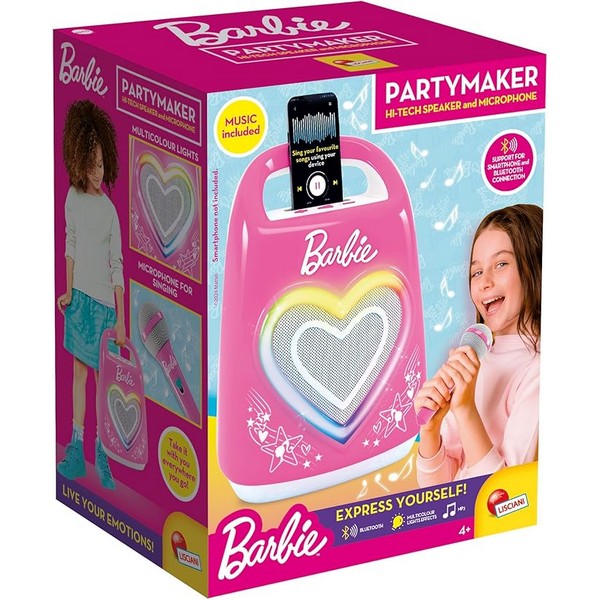 Продукт Lisciani Barbie Караоке - Комплект Bluetooth говорител с микрофон - 0 - BG Hlapeta
