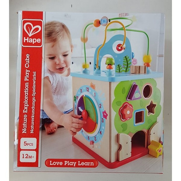Продукт Hape - Дървен мултифункционален куб с активности - 0 - BG Hlapeta