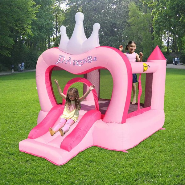 Продукт HAPPY HOP Princess - Батут замък с пързалка 285x210x220 - 0 - BG Hlapeta