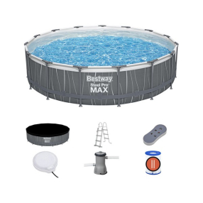 Bestway Steel Pro Max - Сглобяем басейн с тръбна конструкция кръгъл 457х107см с помпа и LED светлина