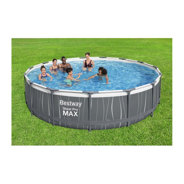 Продукт Bestway Steel Pro Max - Сглобяем басейн с тръбна конструкция кръгъл 457х107см с помпа и LED светлина - 0 - BG Hlapeta