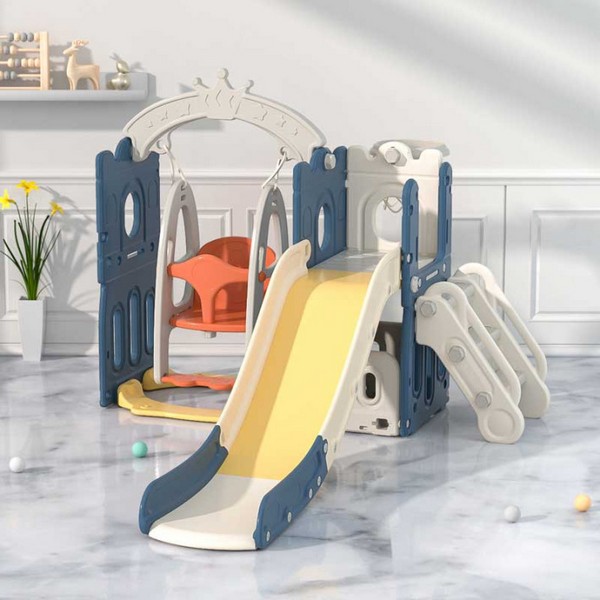 Продукт Feelkids - Детски комплект за игра 2 в 1 Замък, пързалка и люлка - 0 - BG Hlapeta
