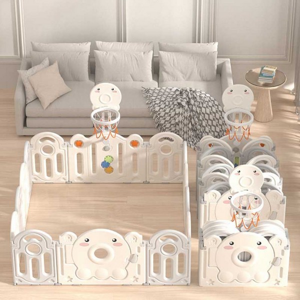 Продукт Feelkids Октопод - Бебешка ограда с баскетболен кош и табло с активности - 0 - BG Hlapeta