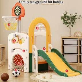 Feelkids - Мултифункционален детски комплект за игра 8 в 1 с пързалка Feelkids - Мултифункционален детски комплект за игра 8 в 1 с пързалка