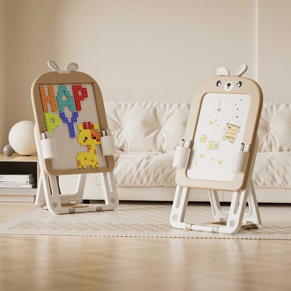 Продукт Feelkids Зайче - Детска дъска 2 в 1 с конструктор 60 части и стол - 0 - BG Hlapeta