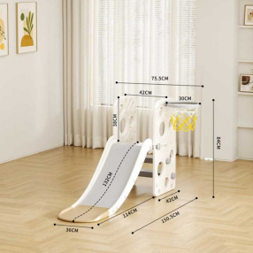 Feelkids - Детска пластмасова пързалка с баскетболен кош Feelkids - Детска пластмасова пързалка с баскетболен кош