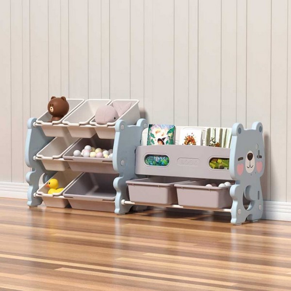 Продукт Feelkids Мече - Комбиниран пластмасов скрин за съхранение на играчки и книги - 0 - BG Hlapeta