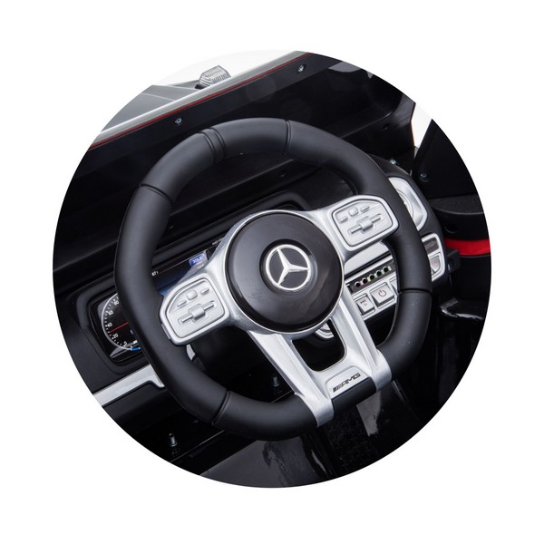 Продукт Акумулаторен Джип Mercedes AMG G63 с ЛИТИЕВО-ЙОННА батерия , с меки гуми и кожена седалка, 2025г - 0 - BG Hlapeta