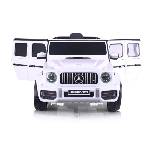 Продукт Акумулаторен Джип Mercedes AMG G63 с ЛИТИЕВО-ЙОННА батерия , с меки гуми и кожена седалка, 2025г - 0 - BG Hlapeta