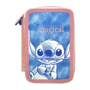 Stitch - Ученически несесер с 2 отделения и съдаржание Stitch - Ученически несесер с 2 отделения и съдаржание