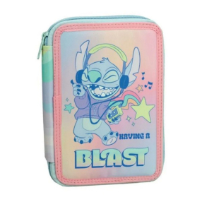 Stitch Having a Blast - Ученически несесер с две отделения и съдържание