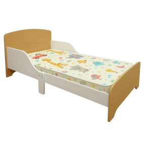 GINGER HOME - Детско Дървено Легло със Защита и Подматрачна Рамка 140/70 см