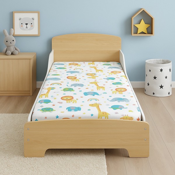 Продукт GINGER HOME - Детско Дървено Легло със Защита и Подматрачна Рамка 140/70 см - 0 - BG Hlapeta
