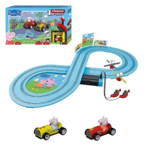 Carrera Peppa Pig Kids GranPrix - Детска Писта с 2 коли и дистанционни 2.4 метра, на батерии