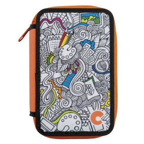 Carioca Art - Несесер за училище пълен, за оцветяване, 3 ципа