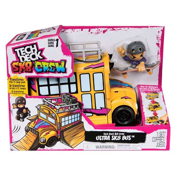Продукт Spin Master Tech Deck Ultra Sk8 bus  Игрален комплект, Рампа и фингърборд с фигурка - 0 - BG Hlapeta